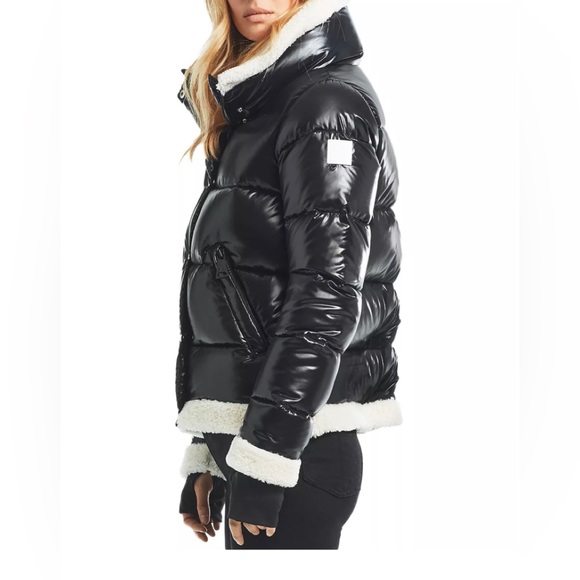 Sam jacket Gigi Shearling-Trim Down Jacket - - Picture 3 of 12